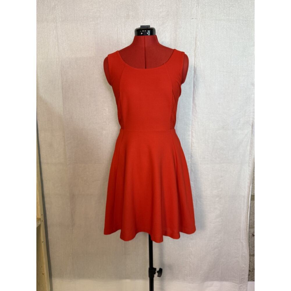 Express Womens Sun Dress Sz Medium Red A Line Knee Length Sleeveless D189